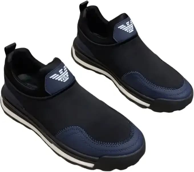 Armani Emporio EA7 Slip On Sneaker — Black Navy Blue