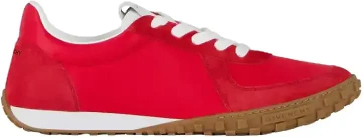 Givenchy Glide Sneakers In Nylon And Suede Vermillon