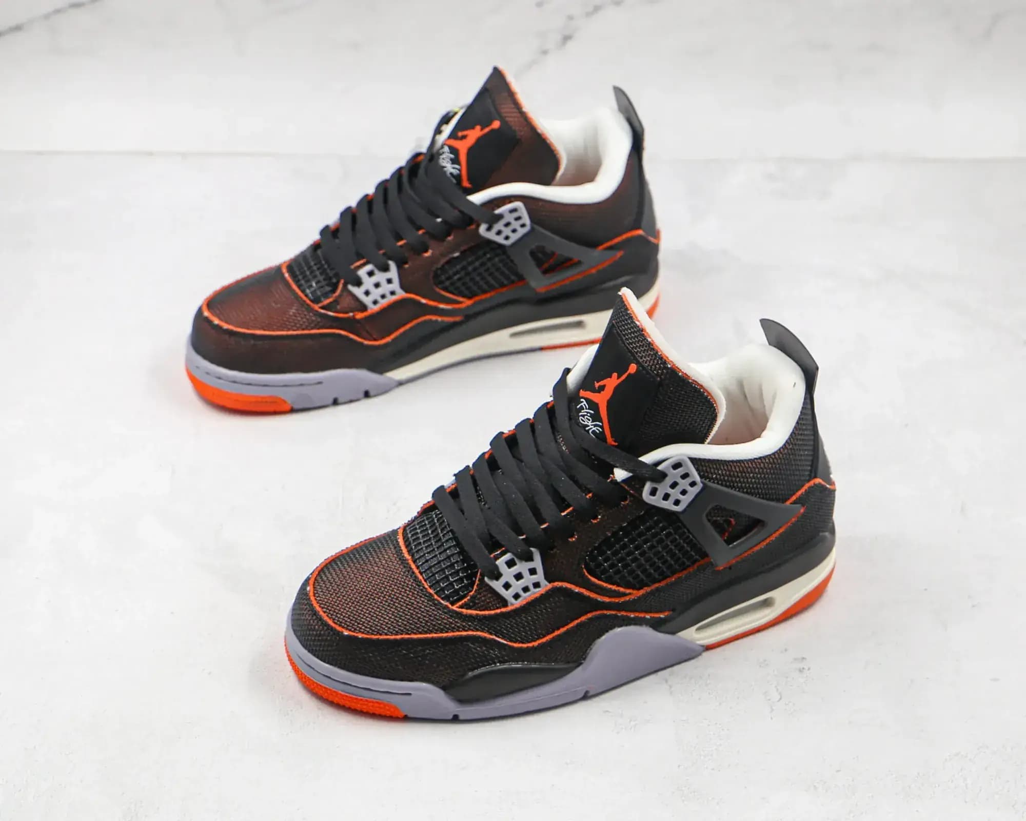 Jordan NIKE Air Jordan 4 — Black orange starfish orange