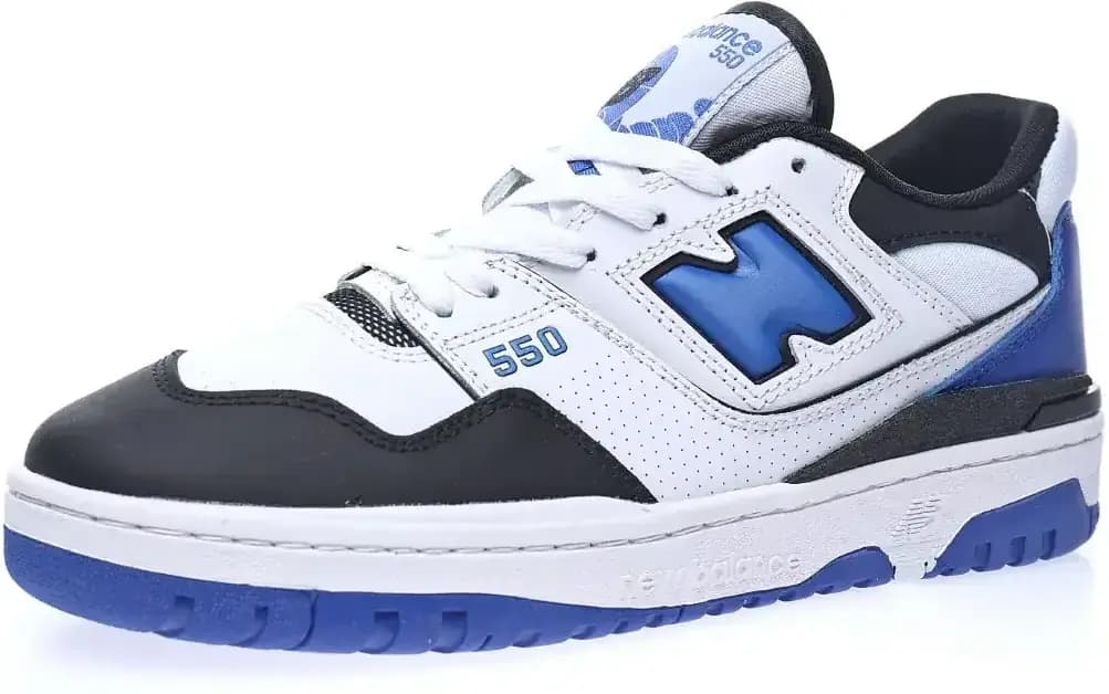 New Balance BB550 Leather — White Black Royal Blue
