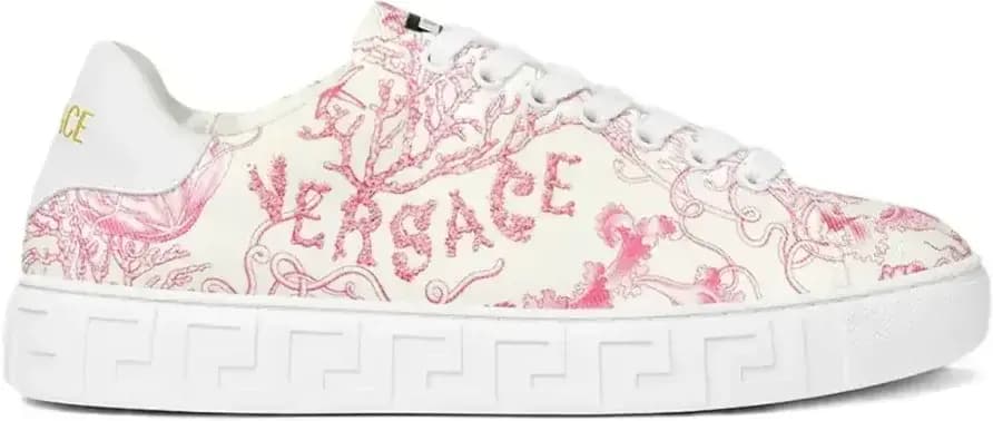 Versace Underwater Barocco Greca Sneakers — Pink White
