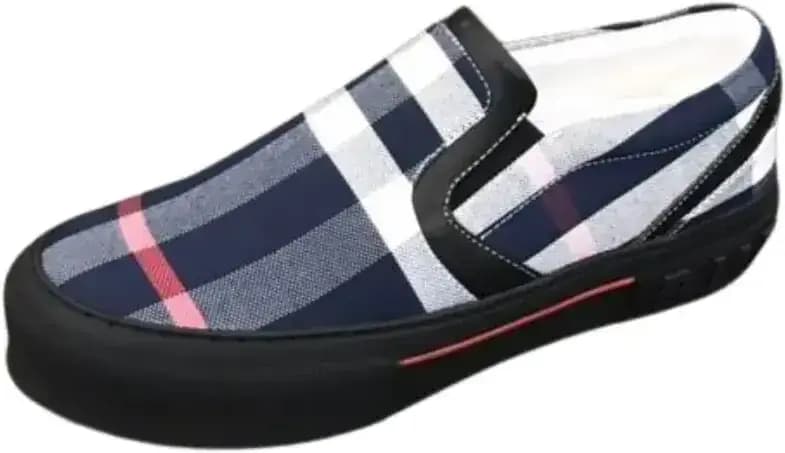 Burberry Cult Slip-On Sneakers — Navy White Check