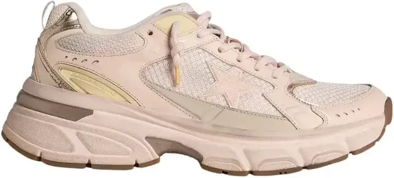 Golden Goose Lightstar — Pink Leather Mesh Upper Pink Star