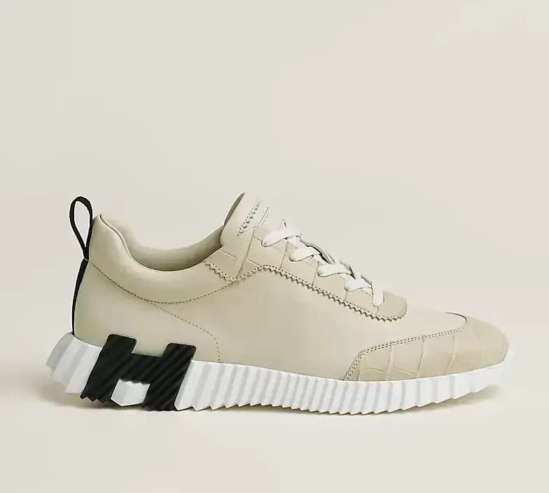 Hermès Bouncing Sneakers — White Grey Suede