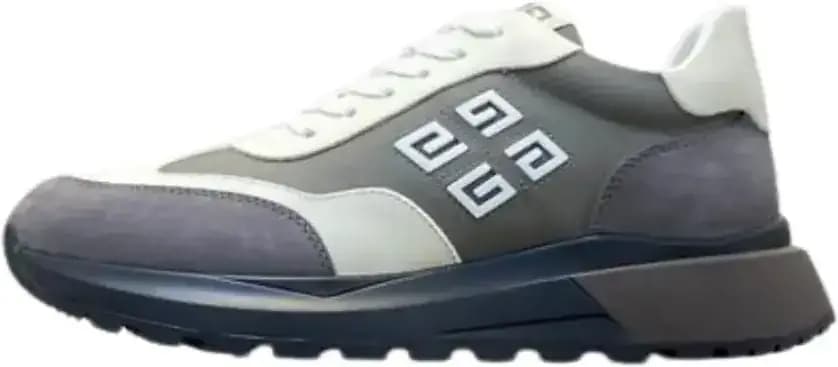 Givenchy Beige — Gray Leather Sneakers Logo