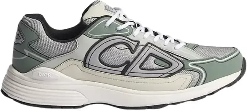 Dior B30 Countdown Sneaker — Gray Technical Mesh Cedar Green