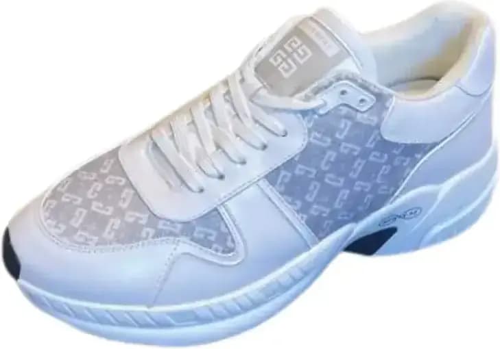 Givenchy White With Cyan Canvas Print Sneakers