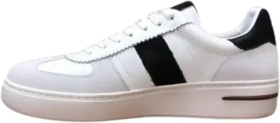 Loro Piana Sneakers Leather — White With Black Stripes