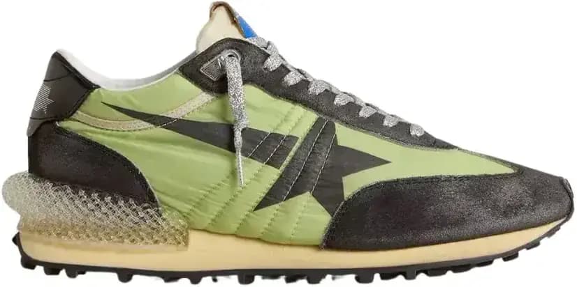 Golden Goose Marathon — Green Nylon Upper Black Star