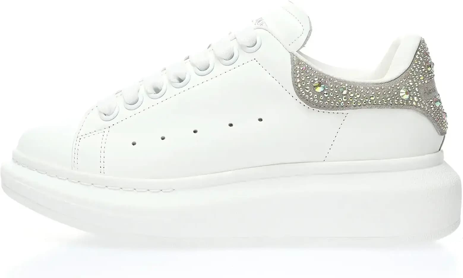 Alexander McQueen Oversized — White Silver Glitter