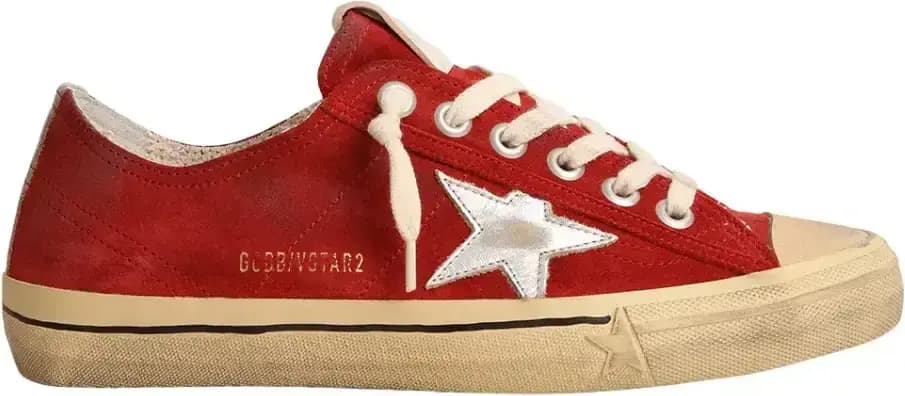 Golden Goose V-Star Dark — Red Suede