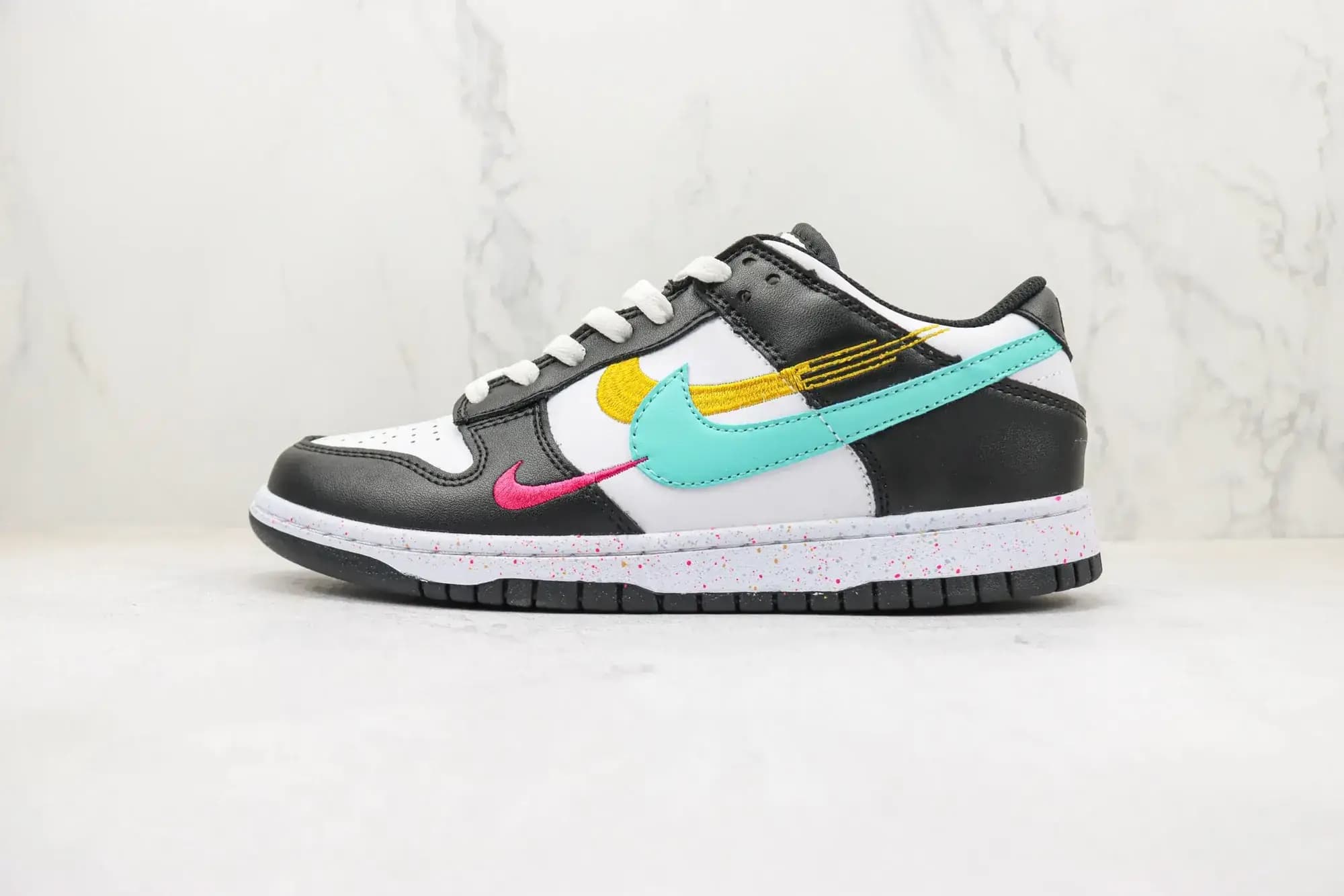 Nike Dunk Low — Multi Swooshes Teal Orange