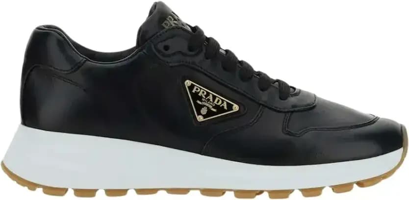 Prada Prax 01 — Black Leather Sneakers Rubber Sole