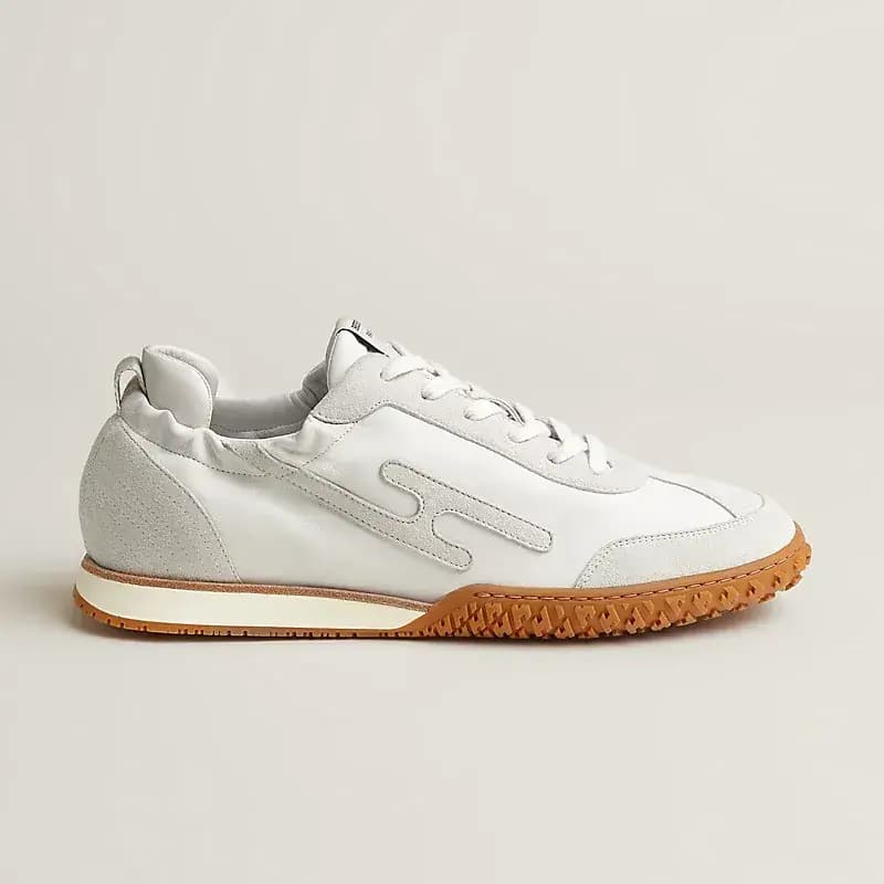 Hermès Jet Sneaker Technical Canvas Suede Goatskin — White