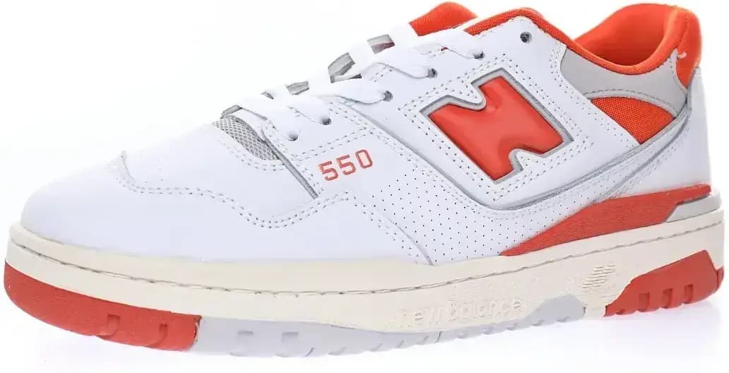 New Balance BB550 Leather — grey sunset orange