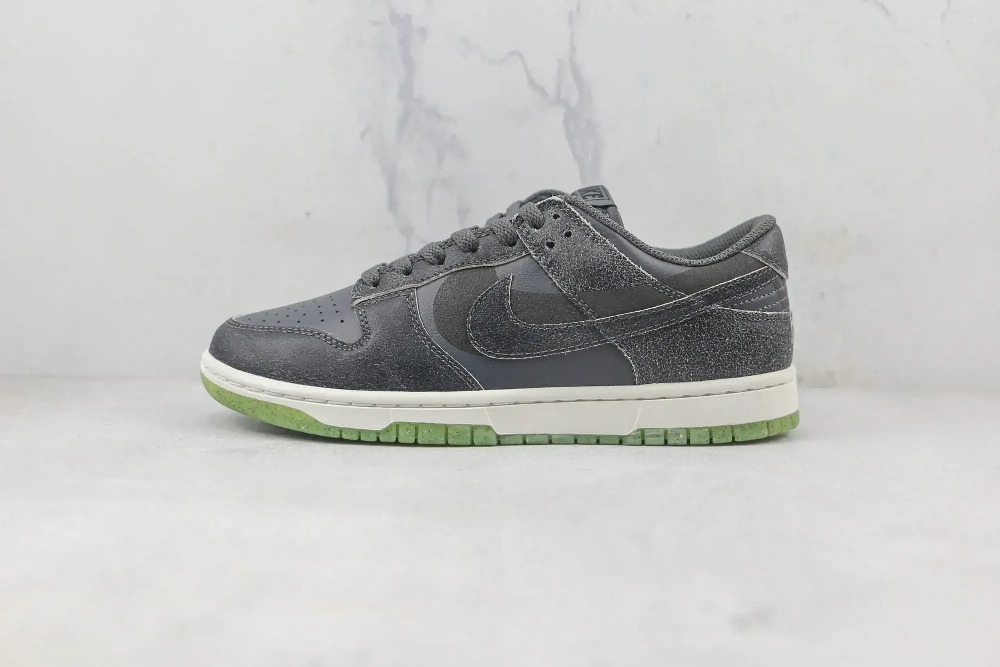 Nike Dunk Low Double Swoosh — Grey Green