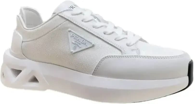 Prada Leather Sneakers Chunky Triangle Logo Sole