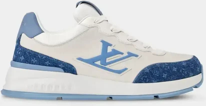 Louis Vuitton LV Classic Sneaker Grained Calf Leather Monogram Denim — Blue