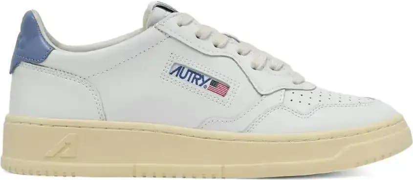 Autry Medalist Leather Low — White Tempest
