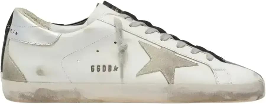 Golden Goose Super-Star — Silver Heel Tab Lettering