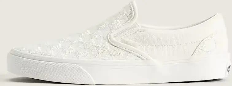 Vans Classic Slip-On Checkerboard Shoe — White