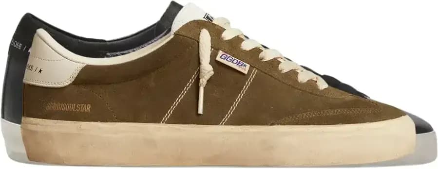 Golden Goose Soul Star — Green Suede White Leather