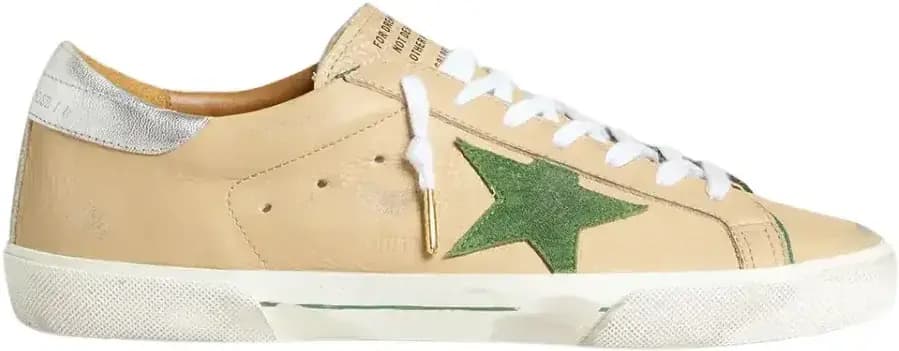 Golden Goose Super-Star Ltd — Beige Leather Green Suede