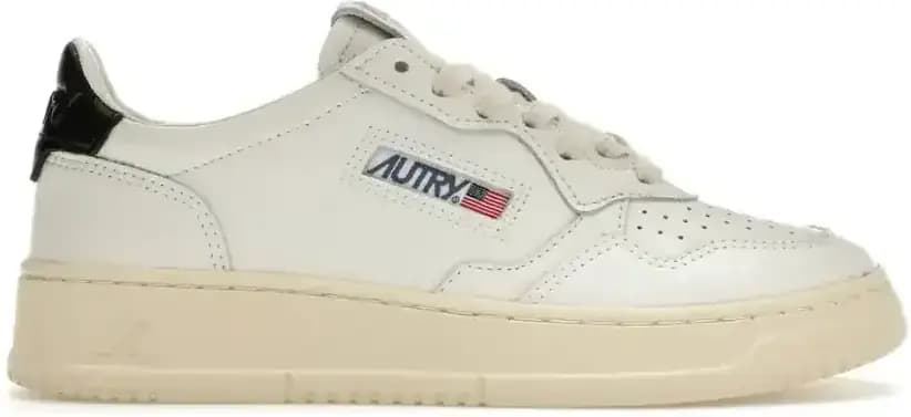 Autry Medalist Leather Low — White Black Tab