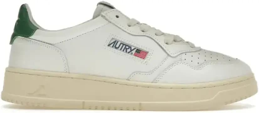 Autry Medalist Leather Low — White Green