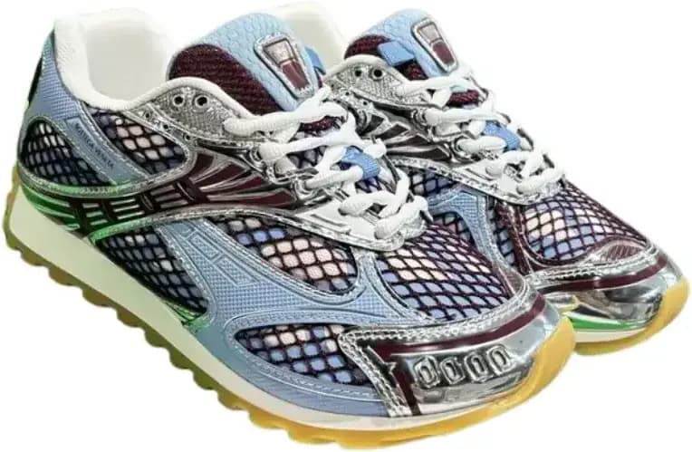 Bottega Veneta Orbit Sneakers Light — Sky Blue And Black