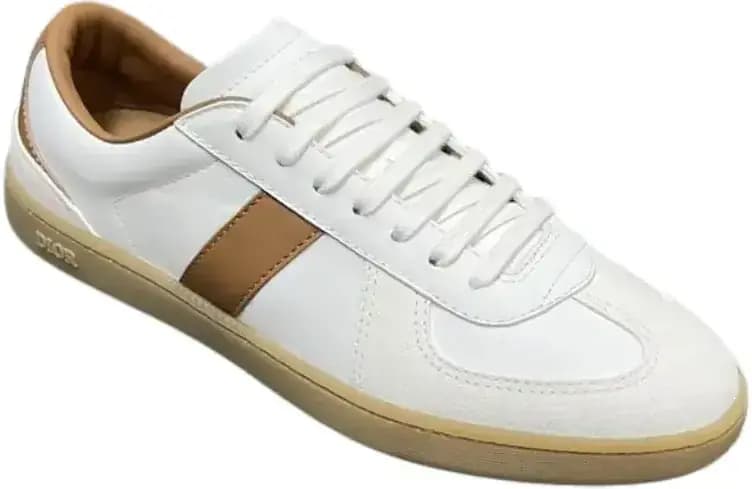 Dior B01 Matchpoint Sneakers — White Brown Smooth