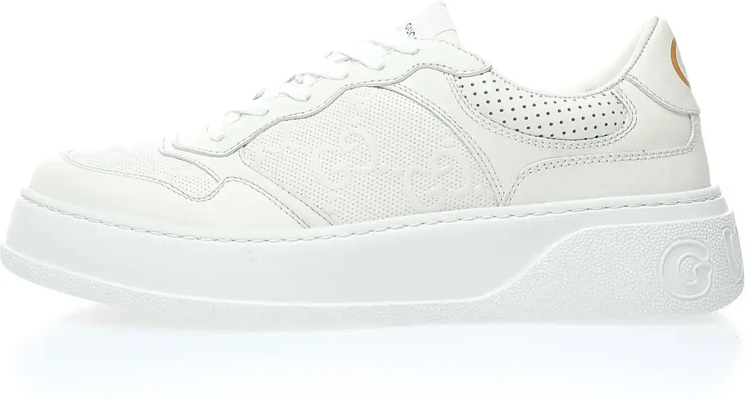 Gucci Embossed Leather Sneakers — White