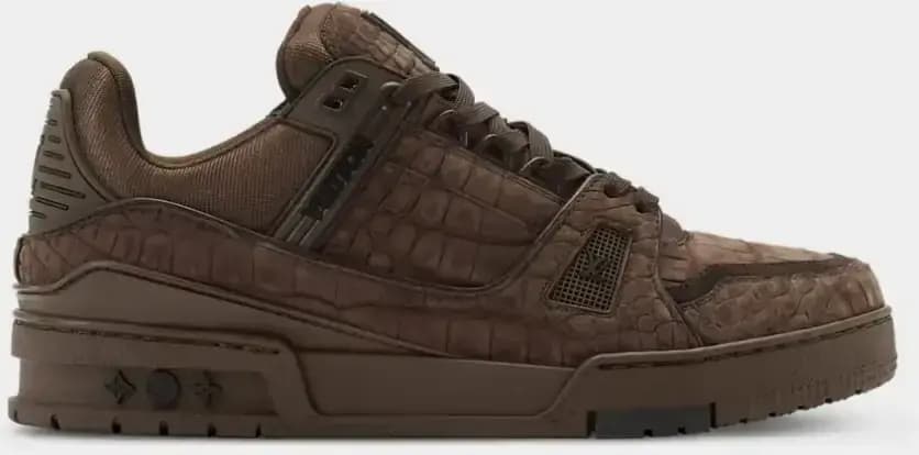 Louis Vuitton LV Trainer Sneaker Nubuck Alligator Skin — Brown