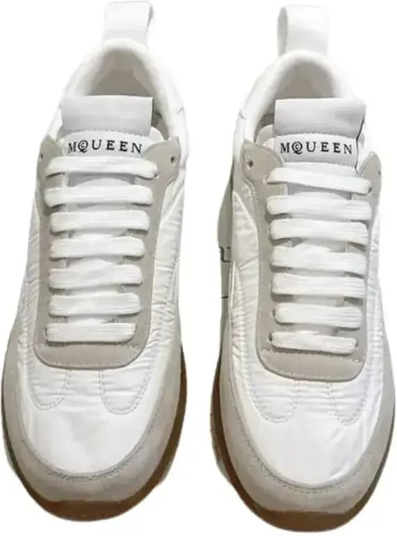 Alexander McQueen Ec1 Sneakers — White Beige Suede Panels