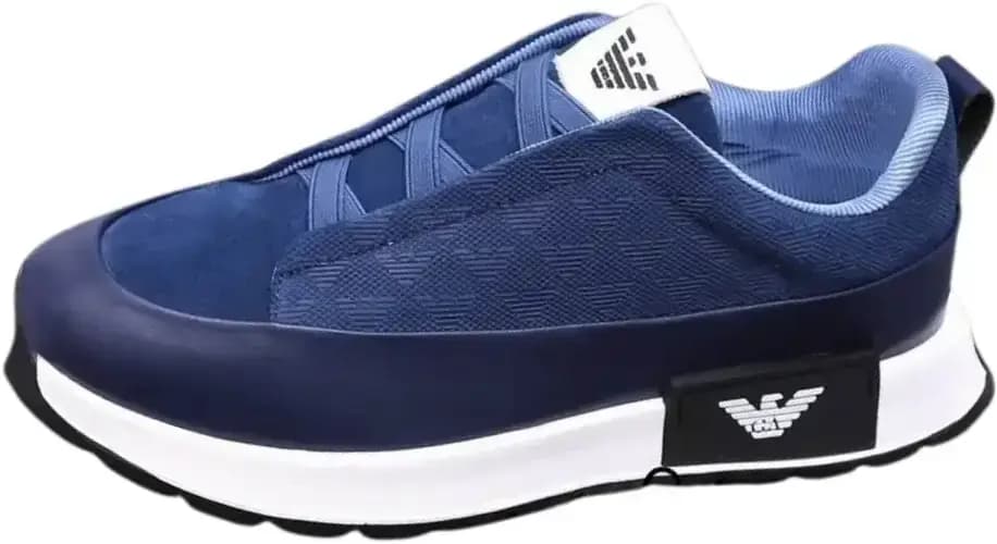 Armani Emporio Sneaker — Blue Suede White Sole