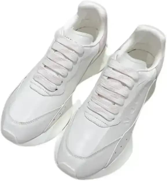 Alexander McQueen Sprint Runner Sneakers — White Leather