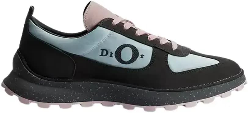 Dior Squash Sneaker — Gray Pink Suede Calfskin Light Blue Technical Fabric