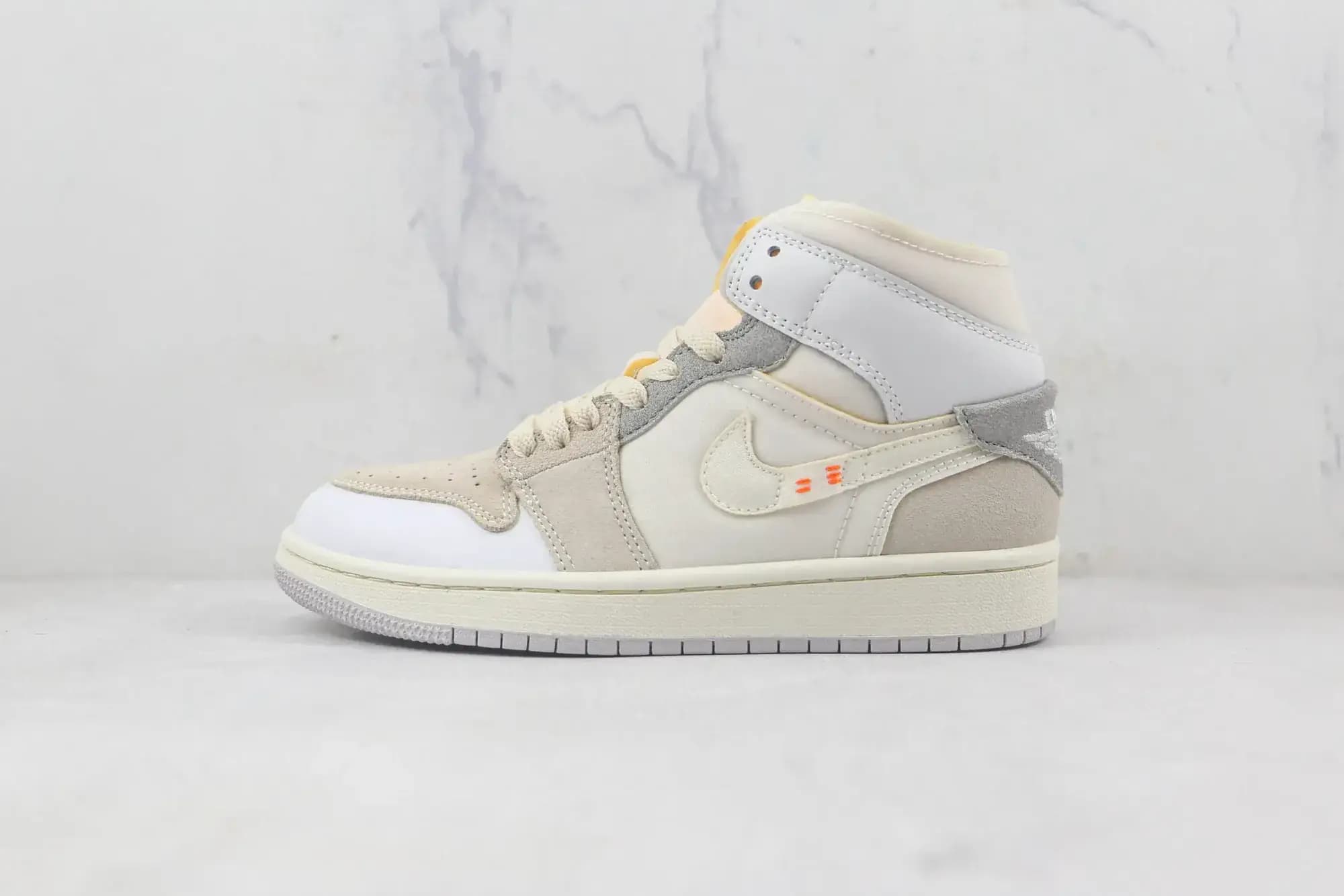 Jordan Nike Air Jordan 1 Mid SE Craft Inside Out — White Grey