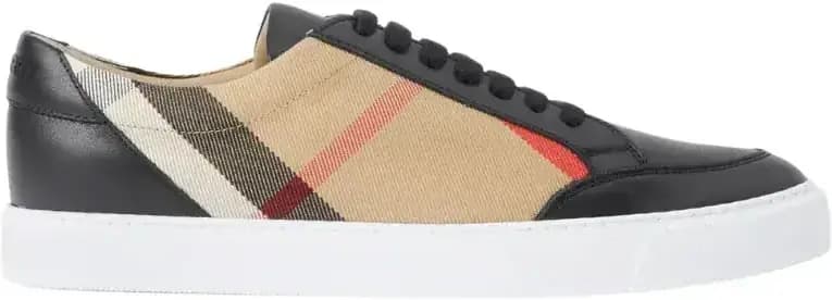 Burberry Check Leather Sneakers — Multicolor