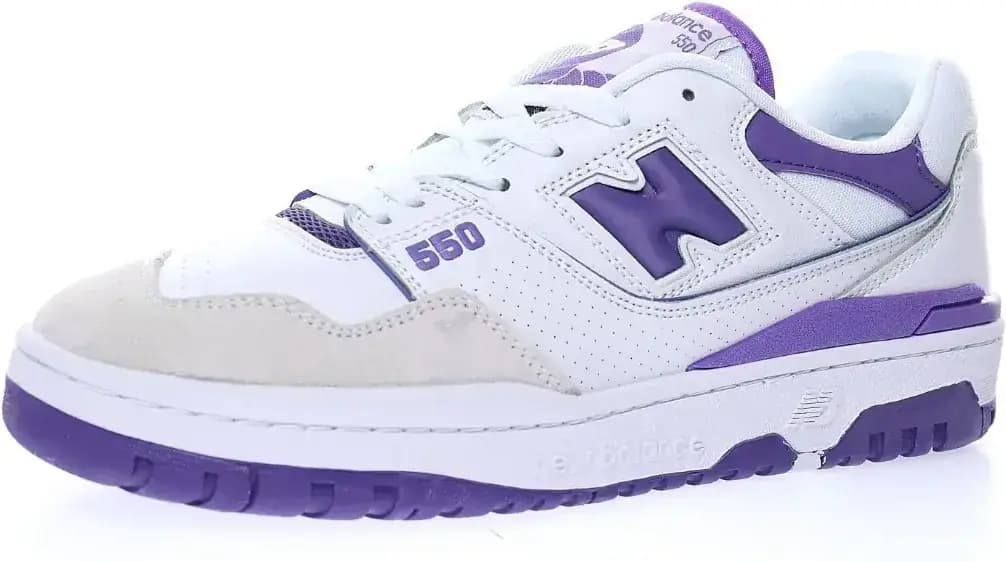New Balance BB550 — White light gray dark purple