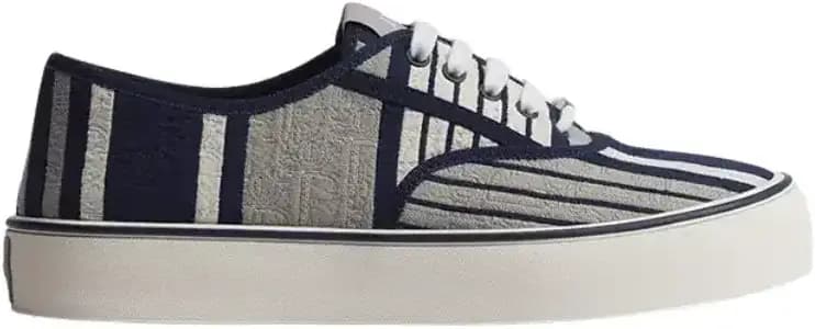 Dior Saltwind Sneaker — Gray Blue Oblique Sun Stripes Jacquard