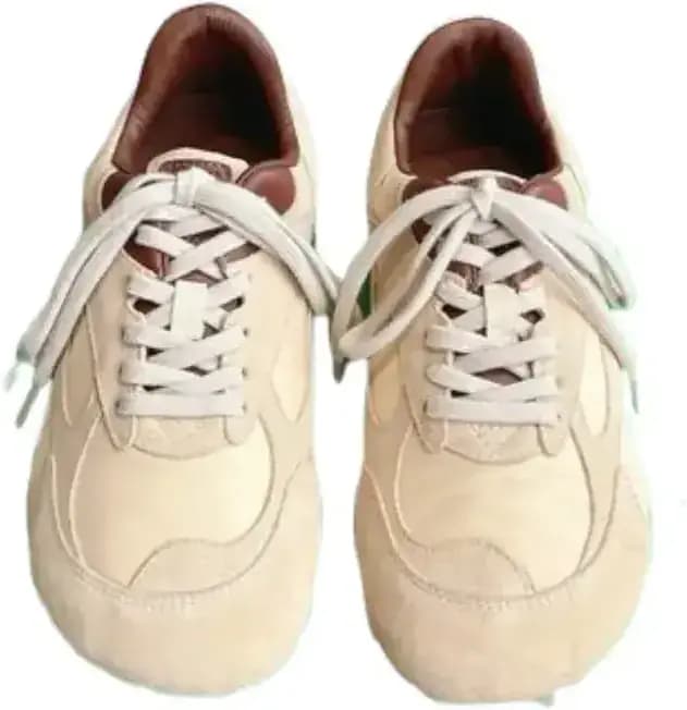 Bottega Veneta Orbit Flash Sneakers — Cream Beige