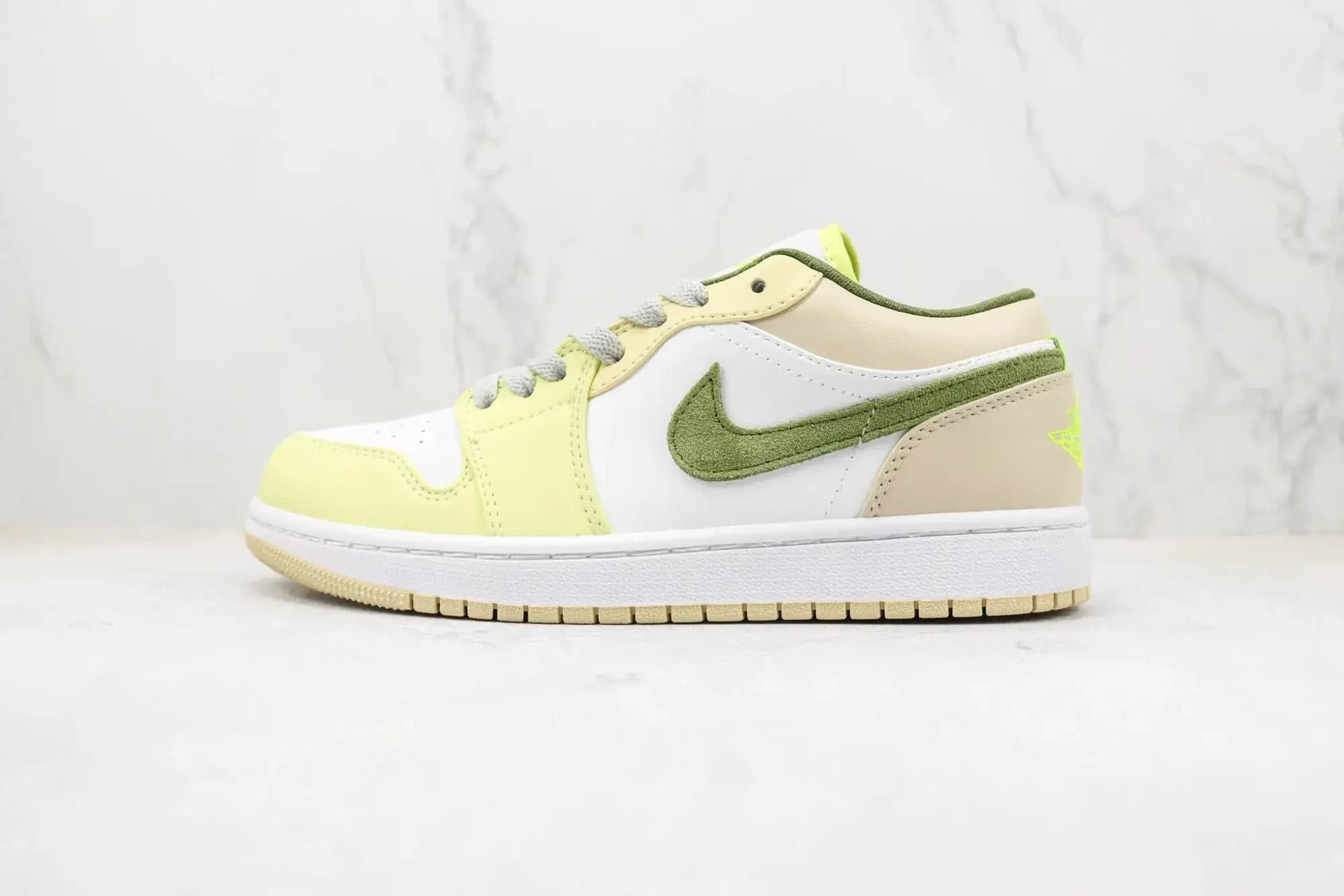 Jordan Nike Air Jordan 1 Low — Sail White Oil Green