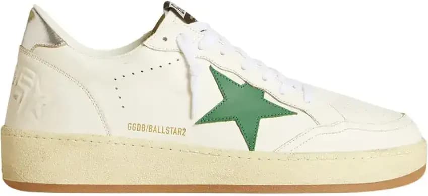 Golden Goose Ball Star — Green Leather