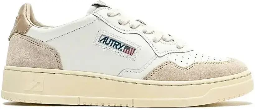 Autry Medalist Leather Low — White Pepper