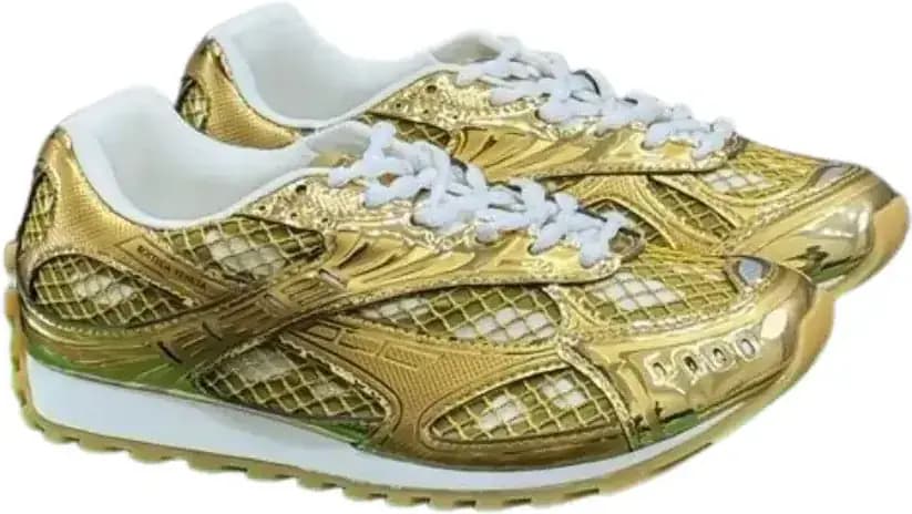 Bottega Veneta Orbit Sneakers — Gold