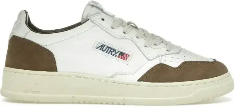 Autry Medalist Leather Low — White Cigar