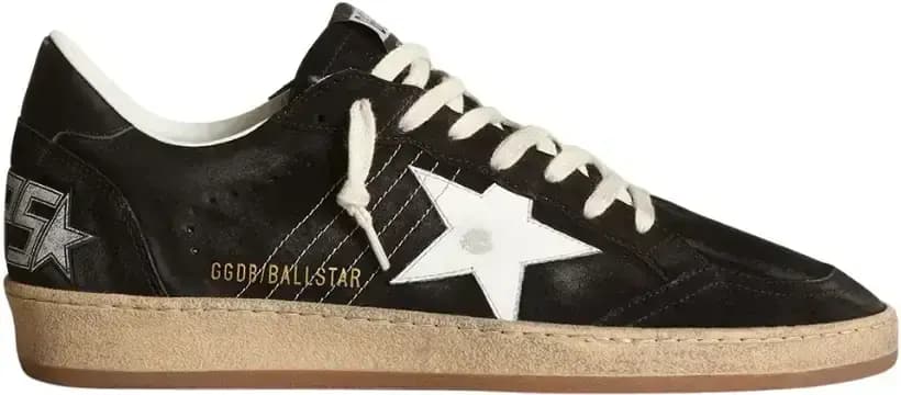 Golden Goose Ball Star — Black Suede White Leather Star