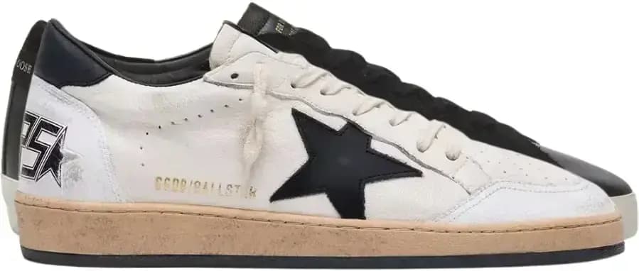 Golden Goose Ball Star — White Nappa Black Star