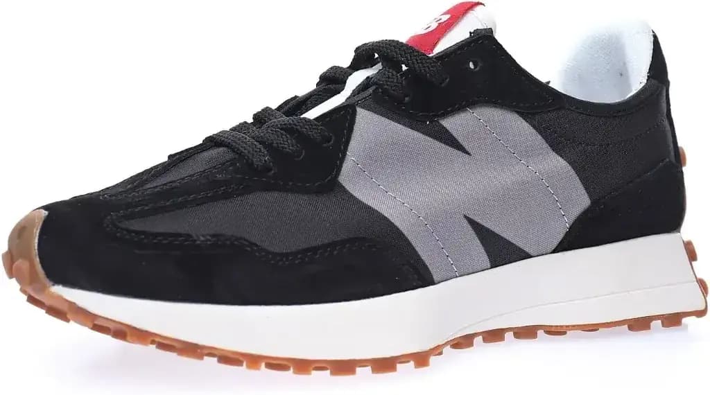 New Balance MS327 — Black grey raw rubber sole